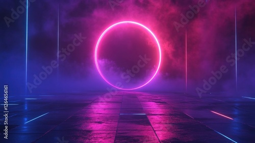 Futuristic Flow Glowing Waves in Purple and Blue, Dynamic Elegance Modern Dark Abstract Background, Radiant Technology Shiny Lines and Abstract Waves
