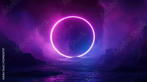 Futuristic Flow Glowing Waves in Purple and Blue, Dynamic Elegance Modern Dark Abstract Background, Radiant Technology Shiny Lines and Abstract Waves