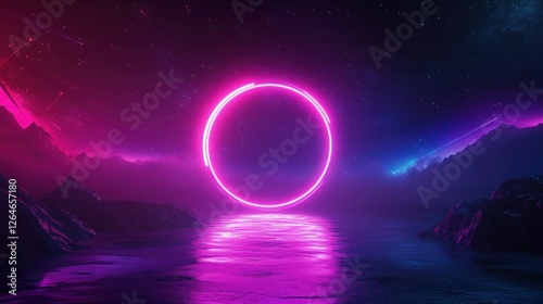 Futuristic Flow Glowing Waves in Purple and Blue, Dynamic Elegance Modern Dark Abstract Background, Radiant Technology Shiny Lines and Abstract Waves