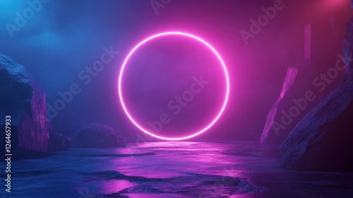 Futuristic Flow Glowing Waves in Purple and Blue, Dynamic Elegance Modern Dark Abstract Background, Radiant Technology Shiny Lines and Abstract Waves
