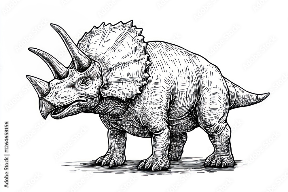 Fototapeta premium Triceratops dinosaur triceratops drawing animal.