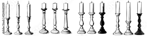 The phrase combines hand made sketch retro old candle and candlestick with modern elements