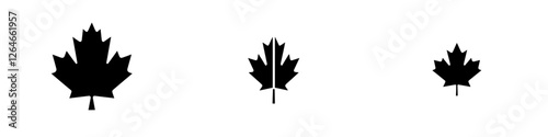 Canada's national symbol is showcased through a black and white flag, country emblem, and banner, all presented in a modern monochrome grayscale EPS file