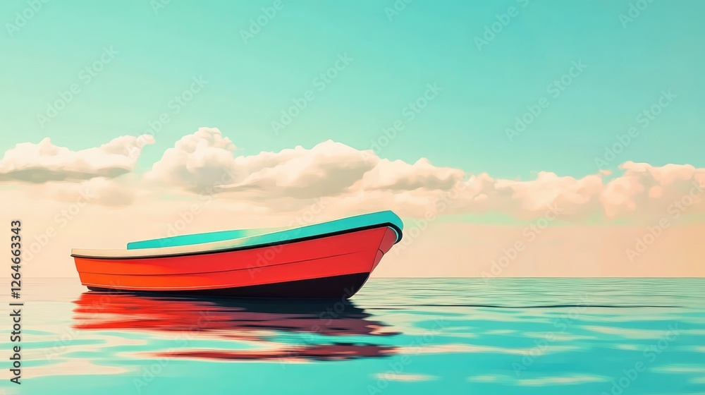 Naklejka premium A luxury yacht cruising at high speed on a calm