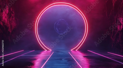 Futuristic Flow Glowing Waves in Purple and Blue, Dynamic Elegance Modern Dark Abstract Background, Radiant Technology Shiny Lines and Abstract Waves