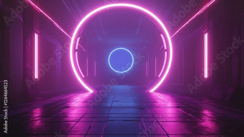 Futuristic Flow Glowing Waves in Purple and Blue, Dynamic Elegance Modern Dark Abstract Background, Radiant Technology Shiny Lines and Abstract Waves