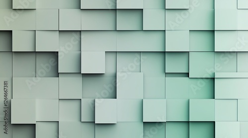 Abstract Green Cube Pattern Background Design