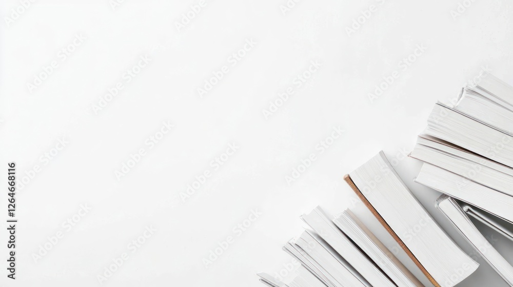 Stack Of White Books On White Background Stack Of White Books On White Background