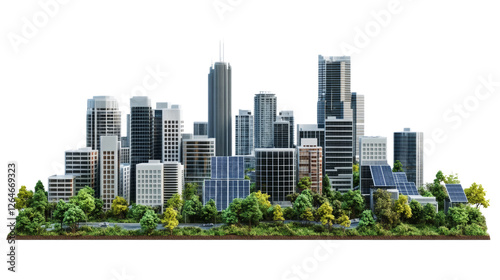 Urban development trends in sustainable architecture cityscape 3d visualization futuristic environment aerial perspective for seo