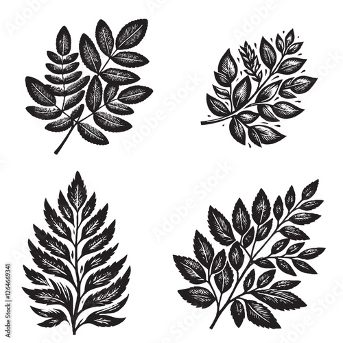 Leafy Lou Silhouette - Elegant Botanical Plant Illustration

