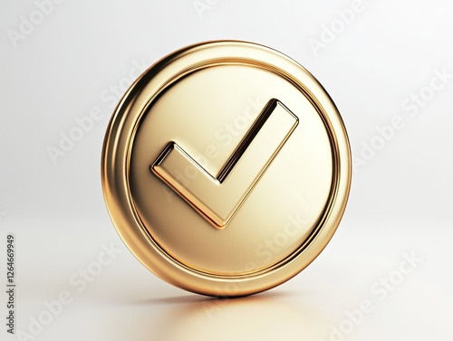 Gold Checkmark Icon on Light Grey Background