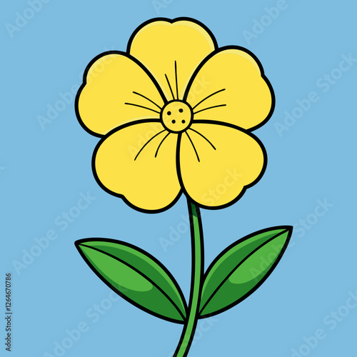yellow flower on blue background