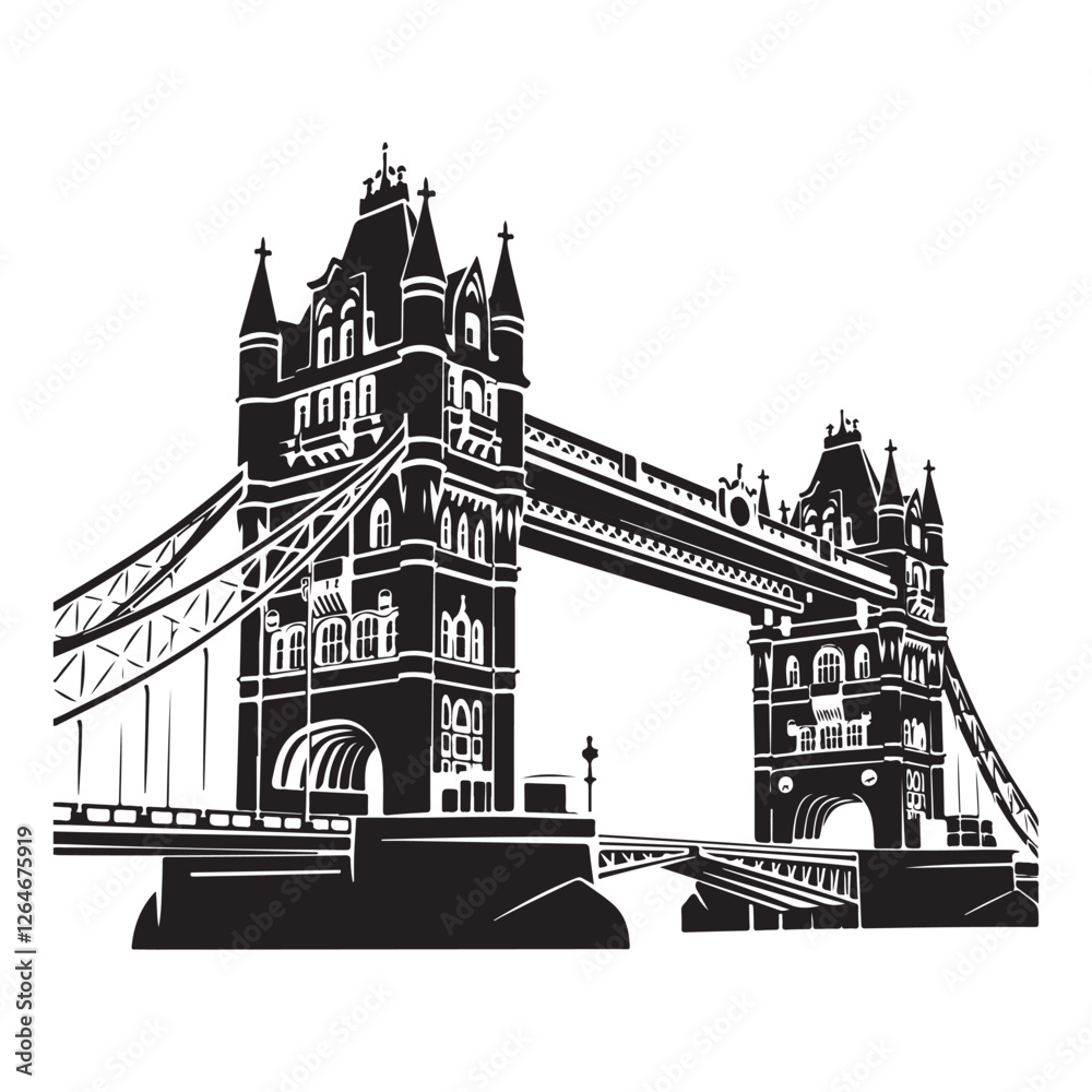 Obraz premium silhouette of the iconic Tower Bridge in London