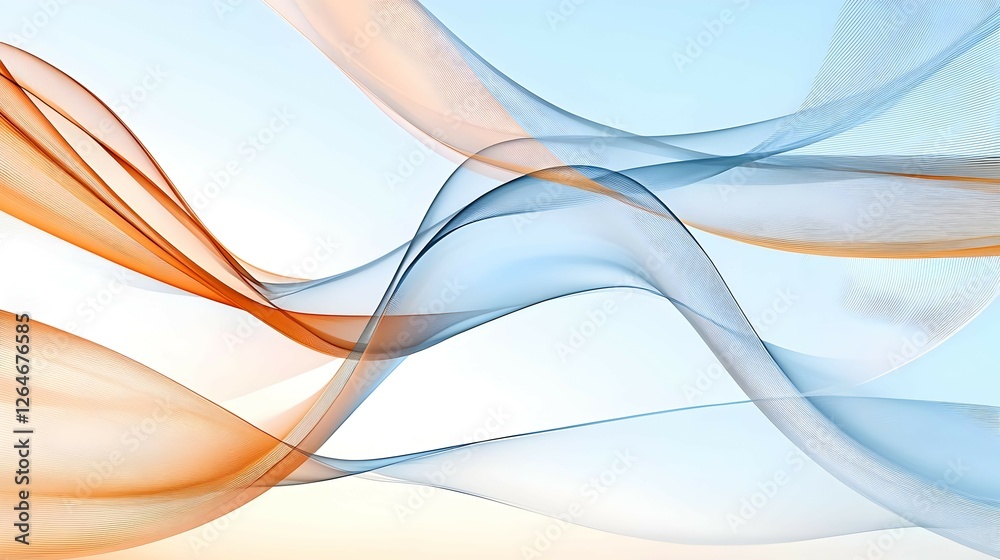 Obraz premium Abstract Orange and Blue Flowing Waves Background