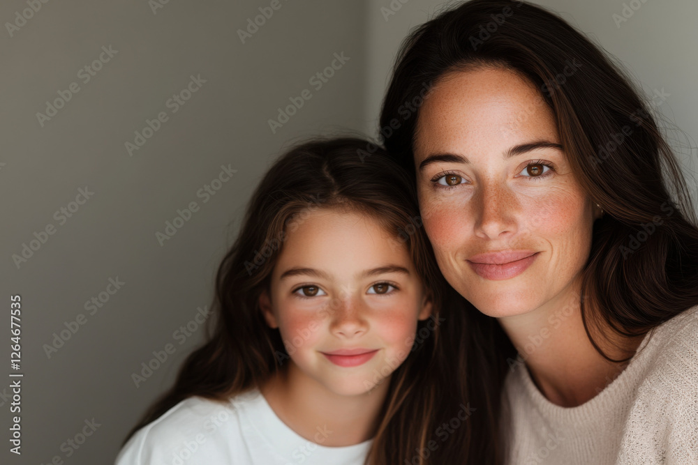 Mother and daughter sharing a tender moment of affection Mother and daughter sharing a tender moment of affection