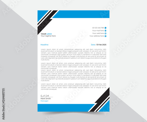 Modern Vector Letterhead Website Template Design for Business and Web Layout