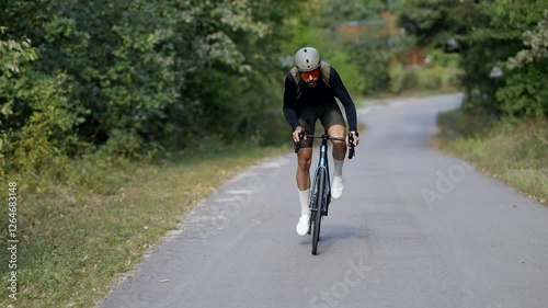 Wallpaper Mural Triathlete cyclist bicycle . Cardio sport recreation workout Torontodigital.ca