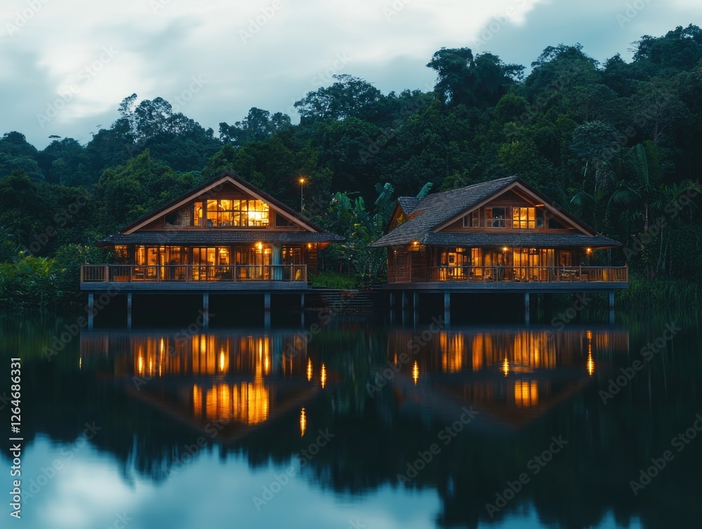 Fototapeta premium Lake Cabins
