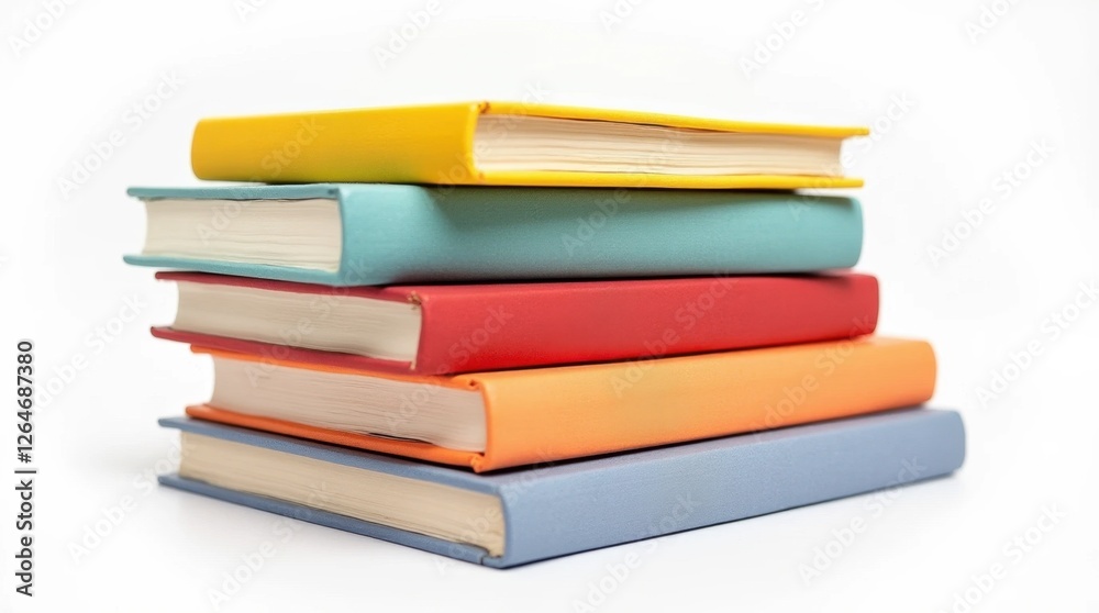 Stack of Vibrant Hardcover Books