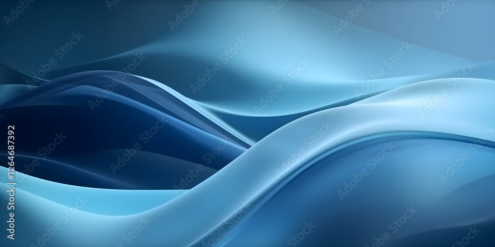 Fototapeta premium Blue abstract waves background; digital art, website design