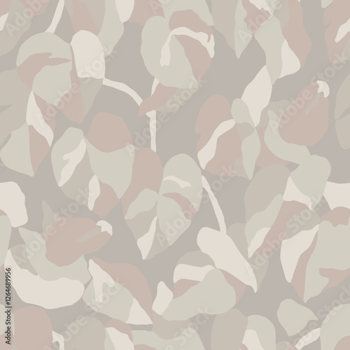 Vector color blocking tropical leaf illustration seamless repeat pattern digital artwork