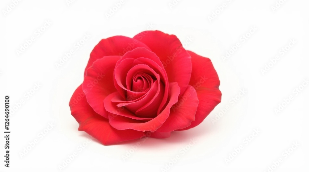 Single Fresh Red Rose Petal on White Background Single Fresh Red Rose Petal on White Background