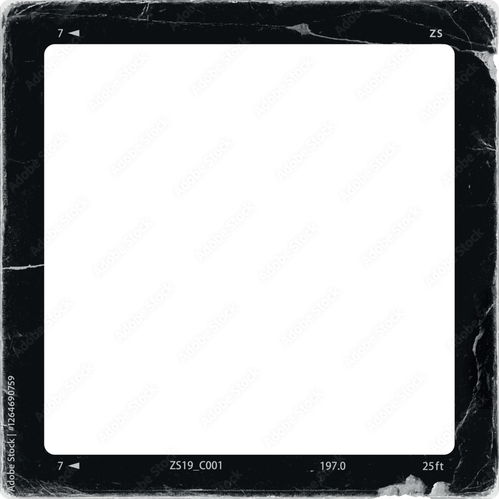 Grunge Film thick Border square black frame vector file empty film negative or picture frame, free pics space, isolated on white Grunge Film thick Border square black frame vector file empty film negative or picture frame, free pics space, isolated on white
