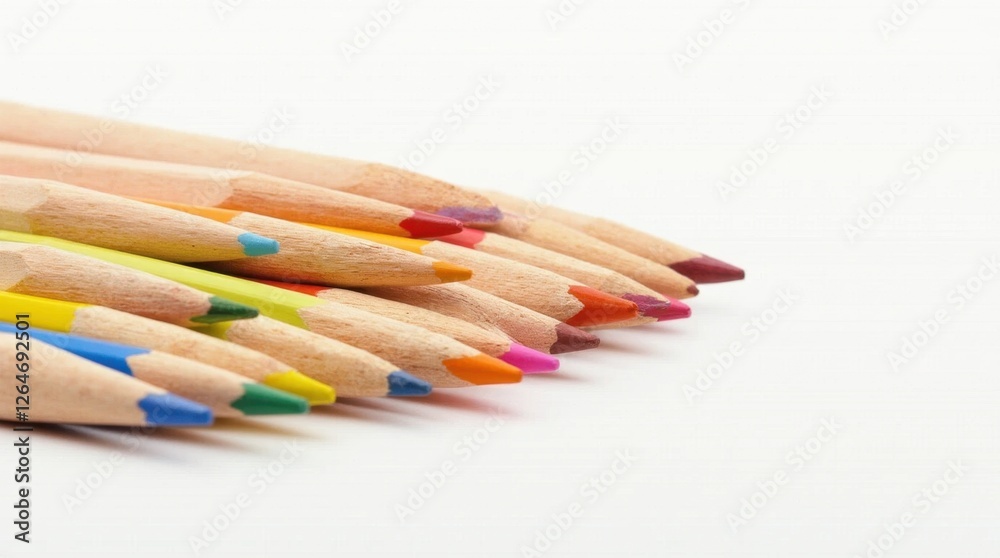 Colorful Wooden Pencils Isolated on White Background Colorful Wooden Pencils Isolated on White Background