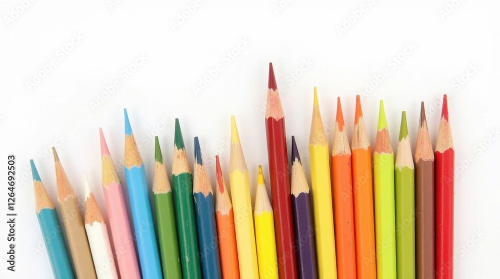 Colorful Wooden Pencils Isolated on White Background Colorful Wooden Pencils Isolated on White Background