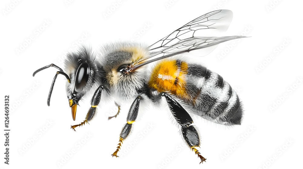 Honeybee Isolated On White Background Honeybee Isolated On White Background