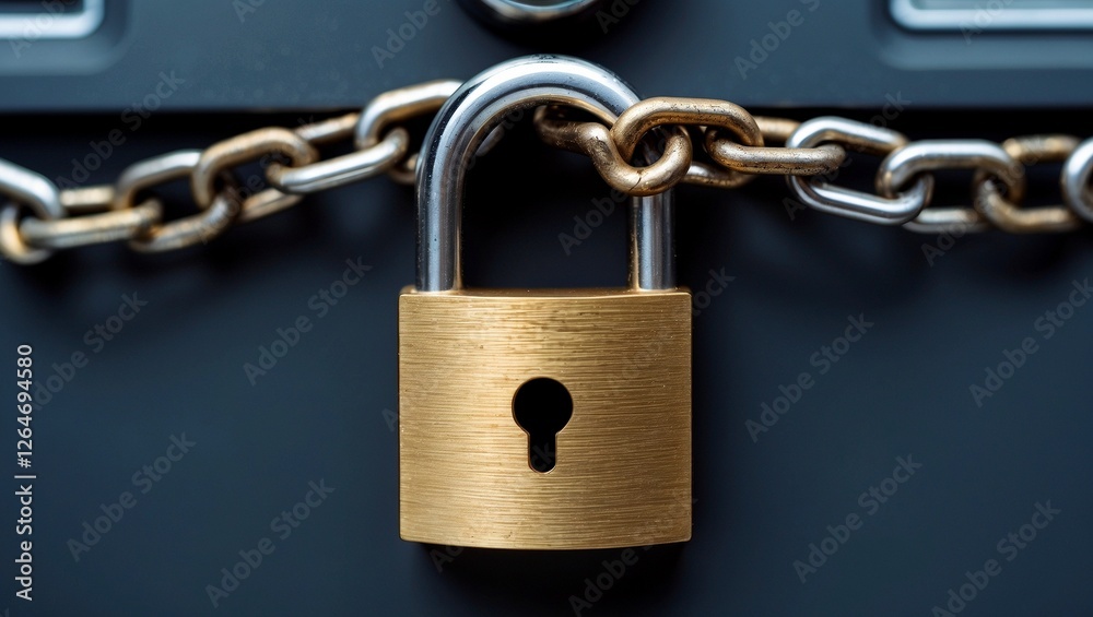 Close up of a secure lock symbolizing modern protection Close up of a secure lock symbolizing modern protection