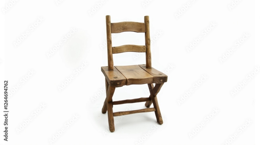 Rustic Wooden Chair Isolated on White Background Rustic Wooden Chair Isolated on White Background