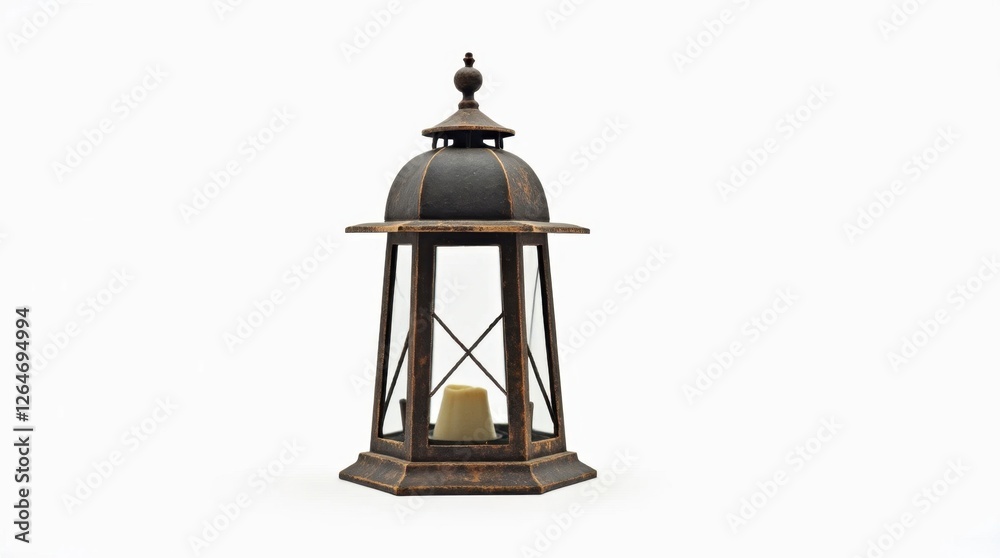 Rustic Metal Lantern Isolated on White Background Rustic Metal Lantern Isolated on White Background