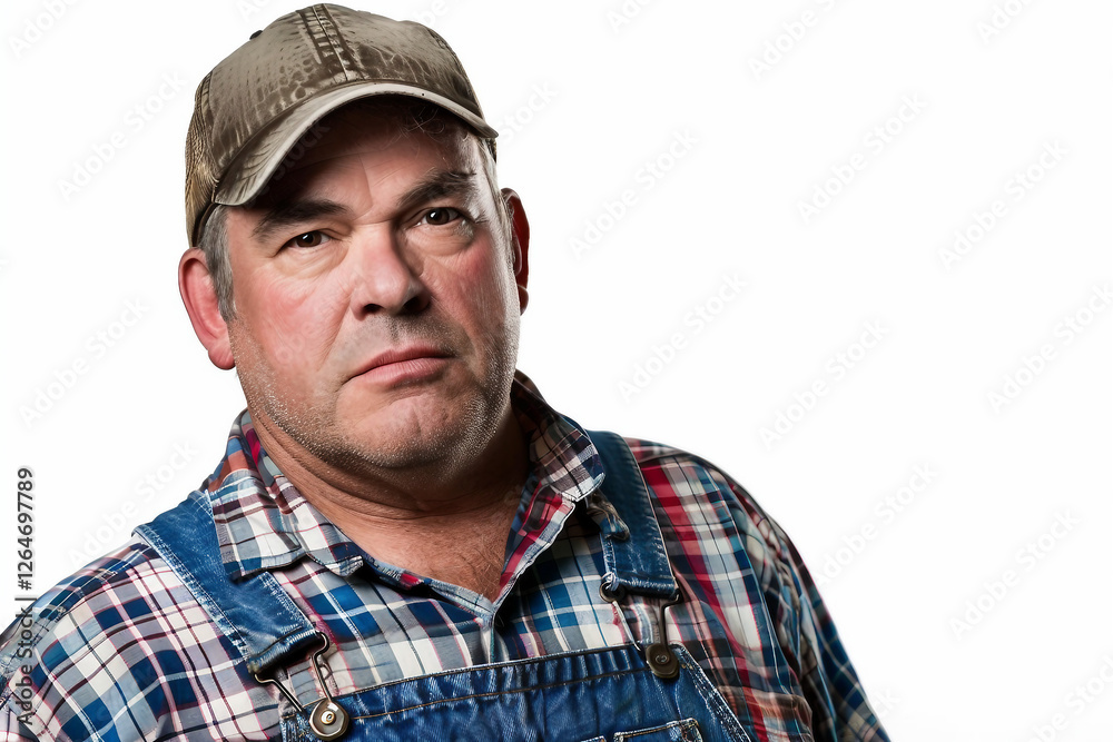 Generative AI Portrait of Male Farmer in Rural Environment with Agricultural Machines Ranch Harvesting Work Generative AI Portrait of Male Farmer in Rural Environment with Agricultural Machines Ranch Harvesting Work