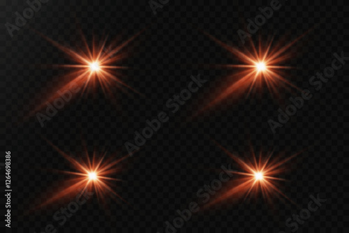 Wallpaper Mural Set of glowing flares and lens. Light flash of a star and explosion of light. Torontodigital.ca