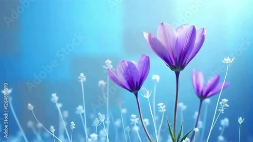 purple crocus flowers photo