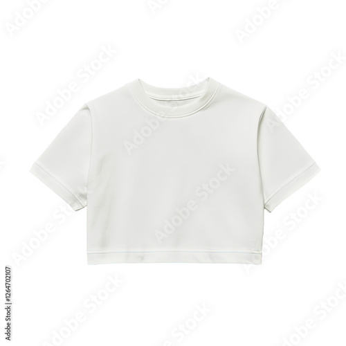 White cropped tee shirt studio shot, mockup