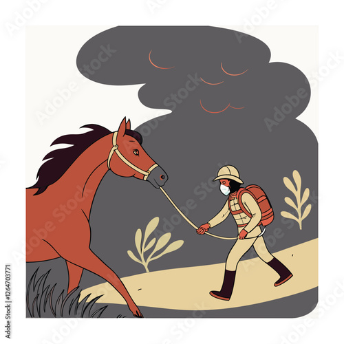 Animal rescue themed vector illustrations.