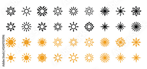 Wallpaper Mural Set of sun icon symbol vector on white background Torontodigital.ca