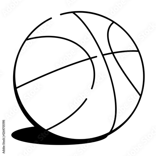 A hand drawn icon of a basketball 

