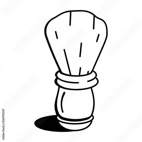 A hand drawn icon of shaving brush 
