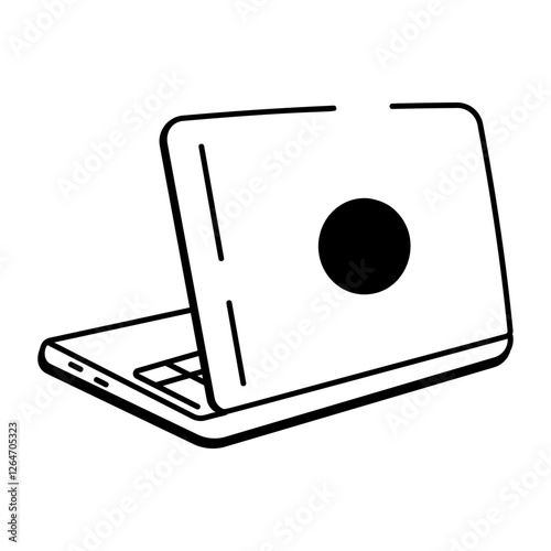 Laptop icon in hand drawn style 
