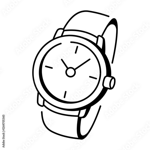 A hand drawn icon of wristwatch 