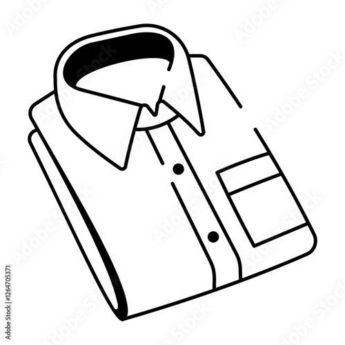 Formal shirt icon in doodle style 
