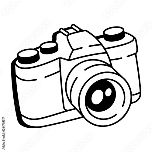 A hand drawn icon of camera 
