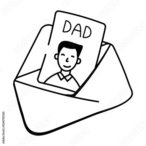 Dad letter icon in hand drawn style 
