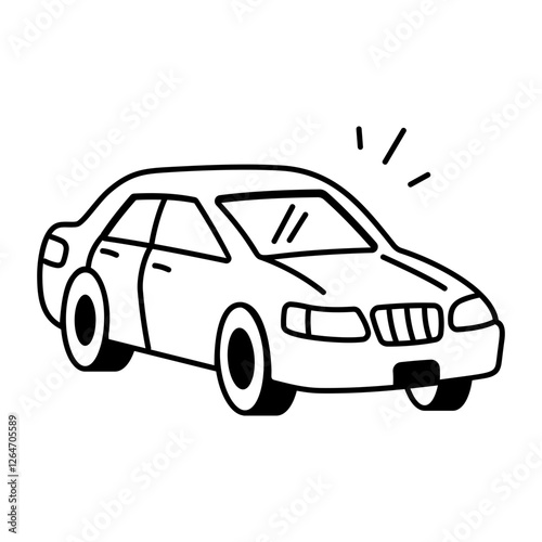 A hand drawn icon of a car 