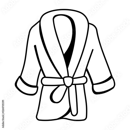 Bathrobe icon in doodle style 

