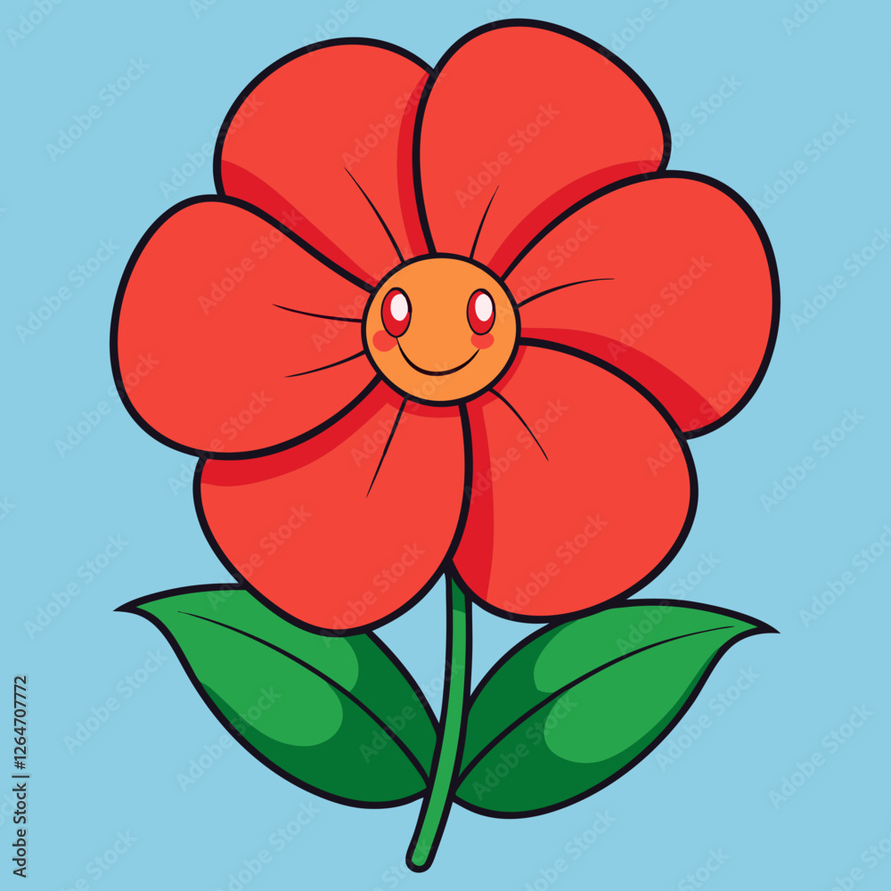 Fototapeta premium vector illustration of a red flower