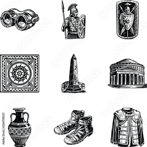 Pack of Ancient Rome Vintage Illustrations 

